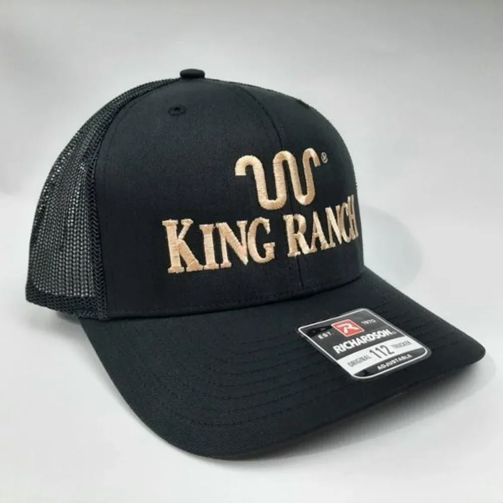 Retro King Ranch Richardson 112 Trucker Mesh Snapback Hat Cap Western Style TX